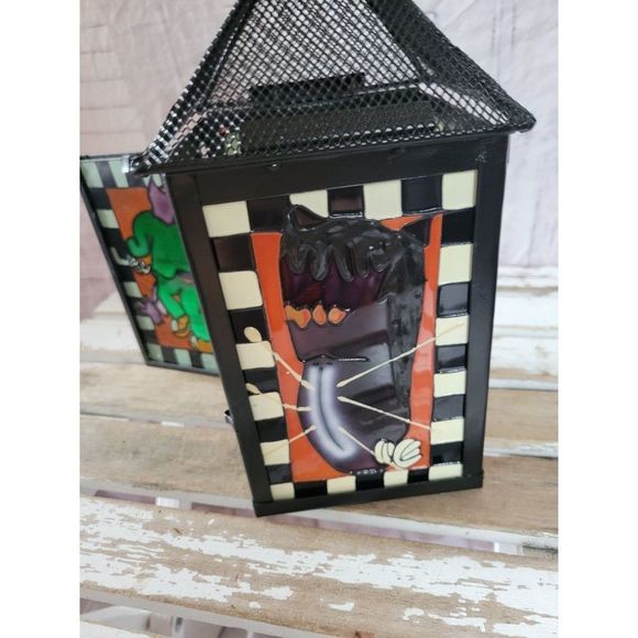 Frankenstein Halloween glass tea light candle holder lantern home decor fall - Picture 2 of 7